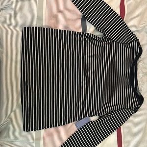 Navy blue and white stripped blouse